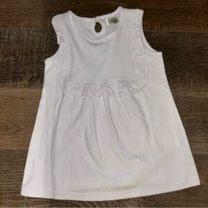 Monkey Tails White  Ruffle Top Girls 5T